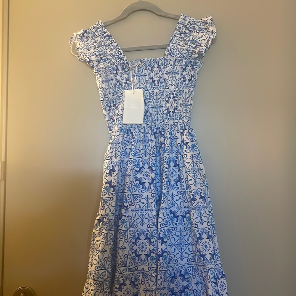 Hill House Nap dress blue mosaic XS